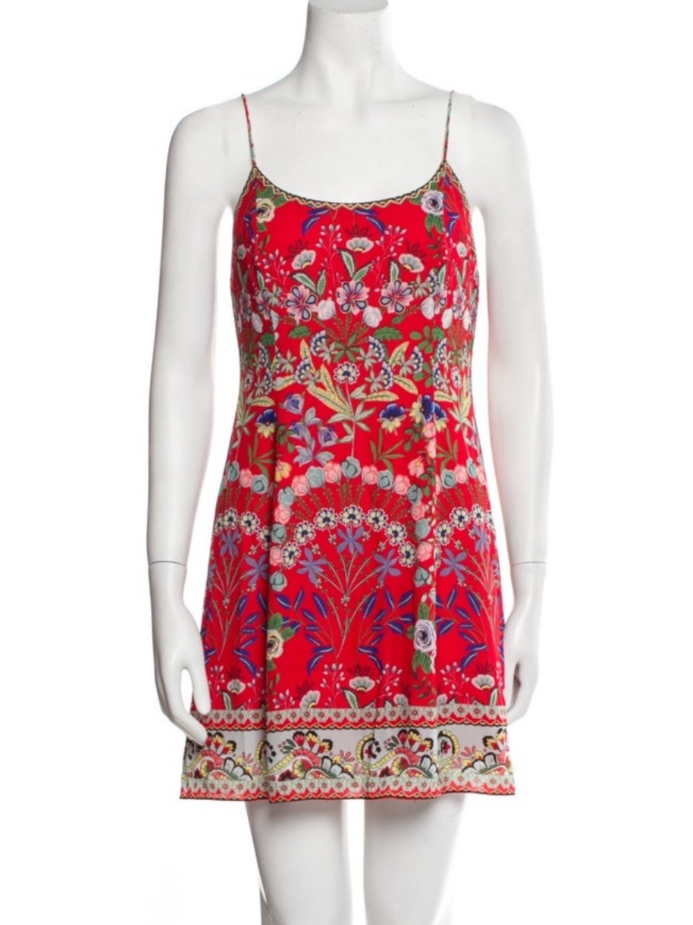 Women’s NWT Sz. 2 Alice + Olivia Ira Spaghetti Strap Flare Mini Dress - Picture 5 of 12